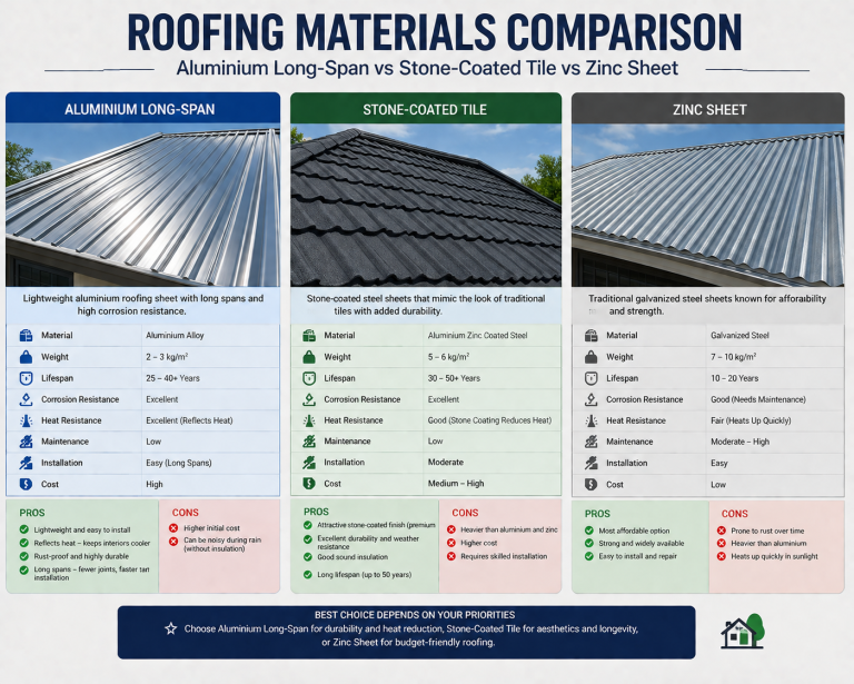 Best Roofing Sheets for Houses in Nigeria in 2026 (By Climate & Budget, With Real ₦/sqm Prices)